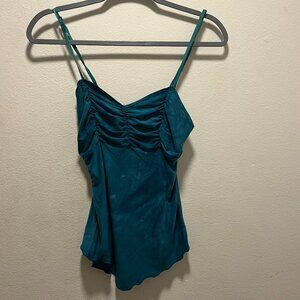 Vintage 1980’s VANITY Spaghetti Strap Ruffled Teal Top Women's Size Small